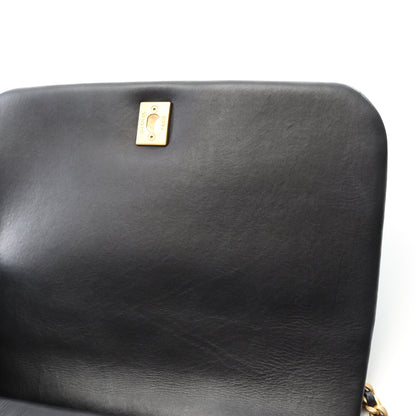 マトラッセ クラシック フルフラップ チェーンショルダーバッグ レザー ブラック ゴールド金具 シャネル バッグ CHANEL