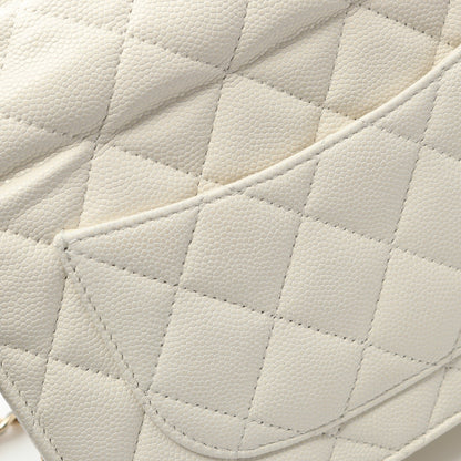 マトラッセ チェーンウォレット キャビアスキン ホワイト ゴールド金具 シャネル バッグ CHANEL
