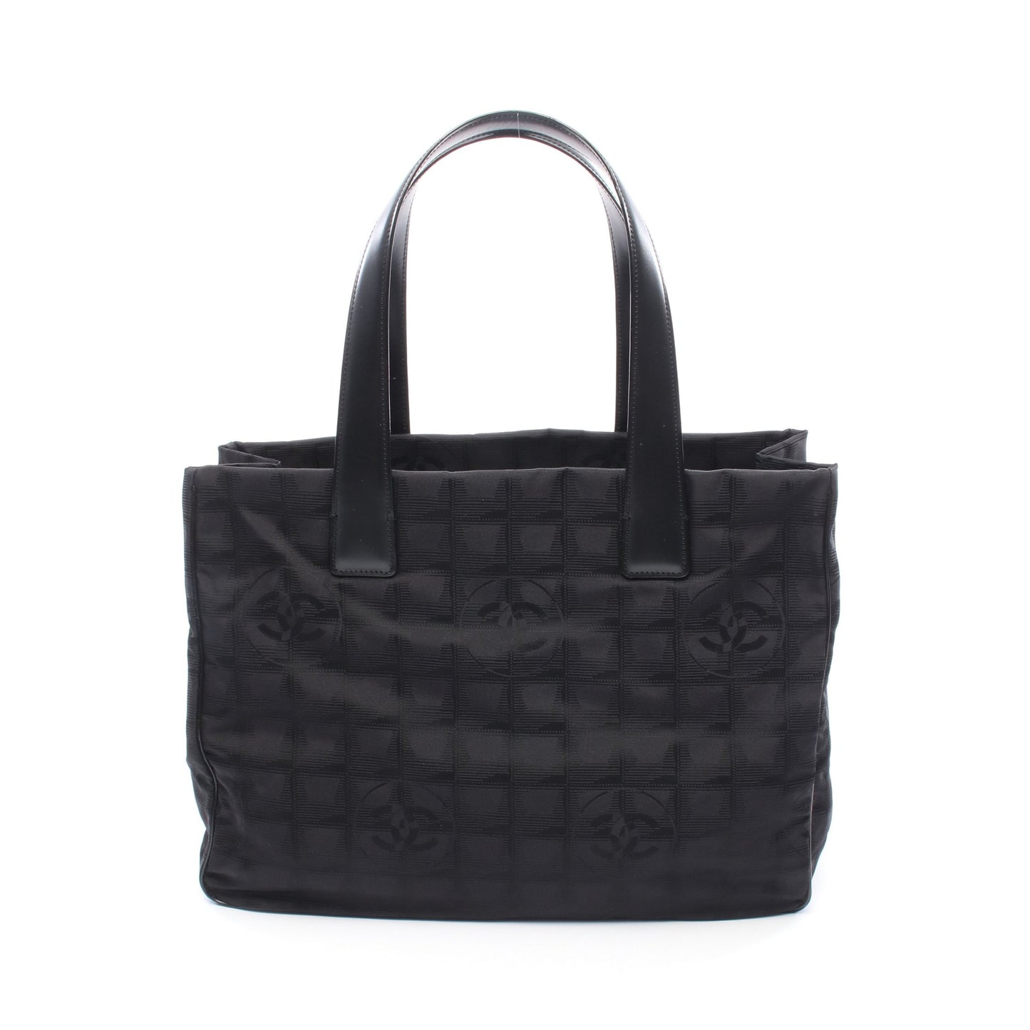 ニュートラベルラインMM ハンドバッグ トートバッグ ナイロンキャンバス レザー ブラック ゴールド金具 シャネル バッグ CHANEL