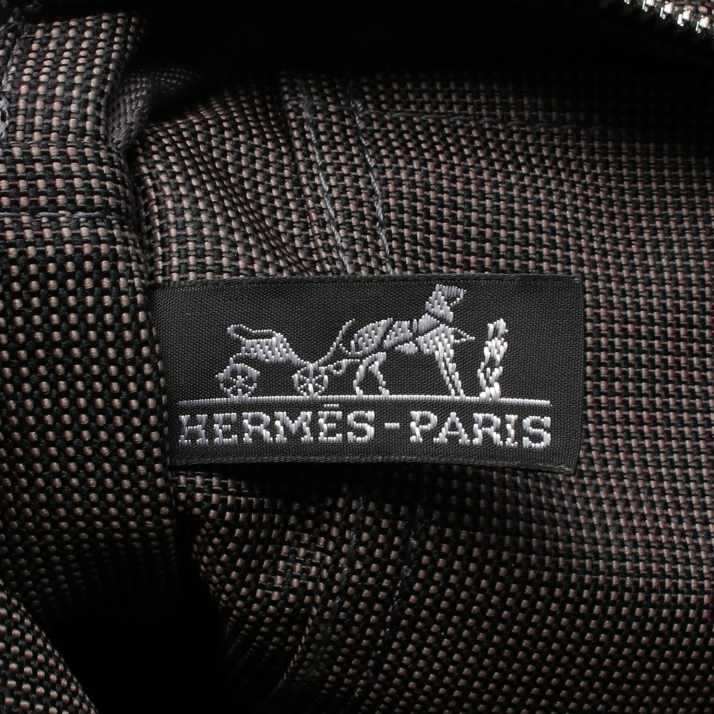 エールラインPM ハンドバッグ トートバッグ ナイロンキャンバス ダークグレー シルバー金具 エルメス バッグ HERMES