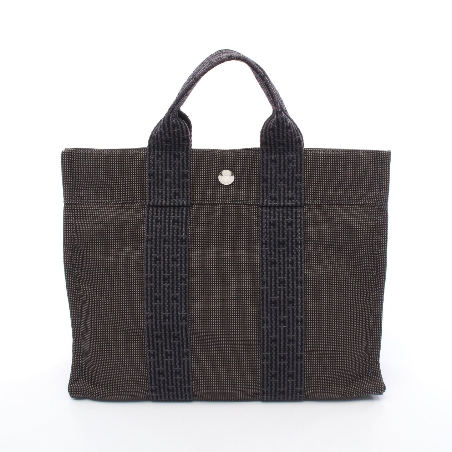 エールラインPM ハンドバッグ トートバッグ ナイロンキャンバス ダークグレー シルバー金具 エルメス バッグ HERMES