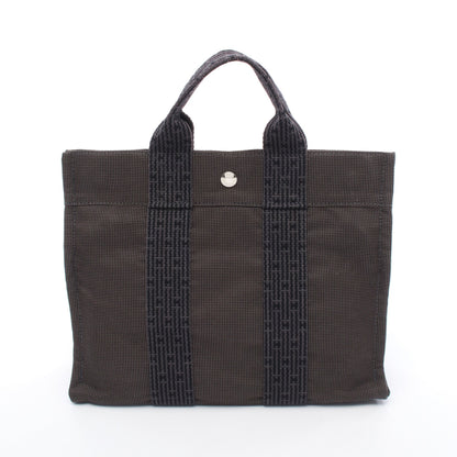 エールラインPM ハンドバッグ トートバッグ ナイロンキャンバス ダークグレー シルバー金具 エルメス バッグ HERMES