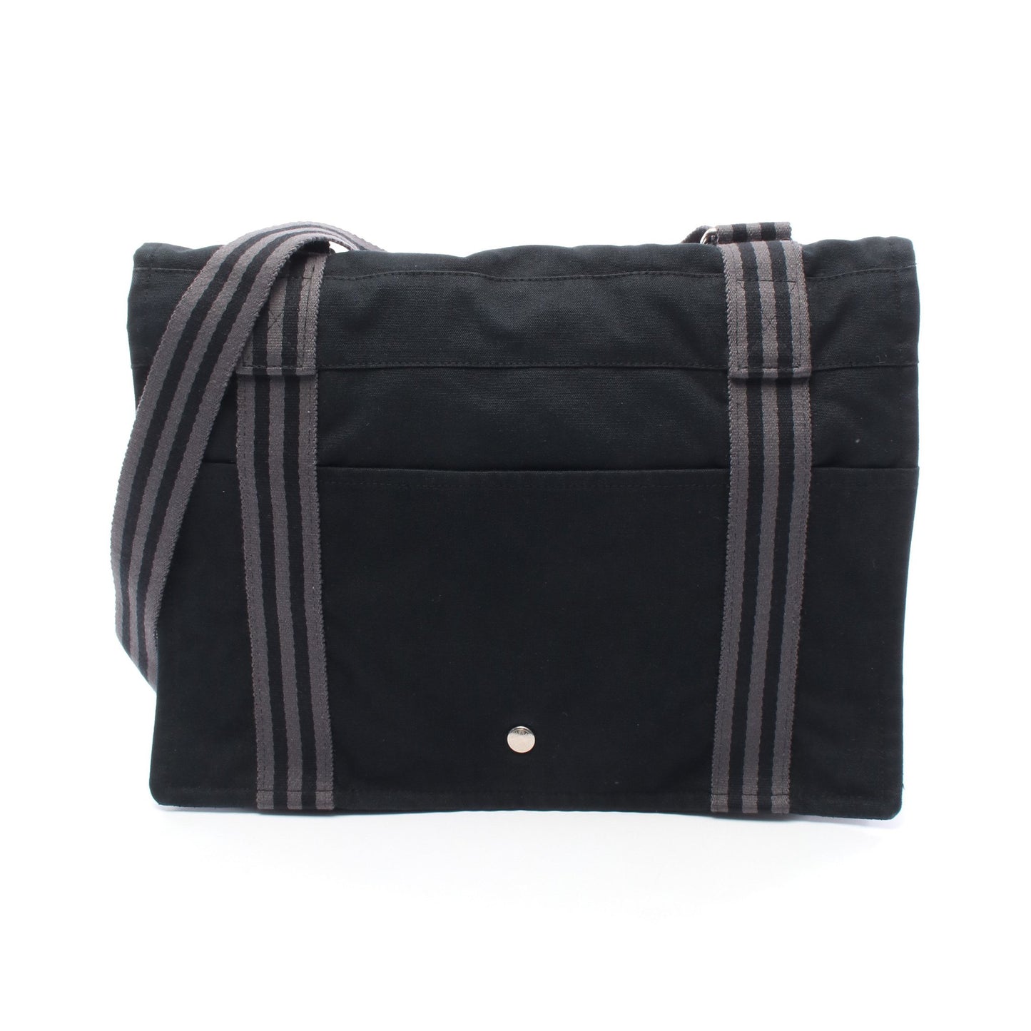フールトゥ バサスMM ショルダーバッグ キャンバス ダークグレー シルバー金具 エルメス バッグ HERMES