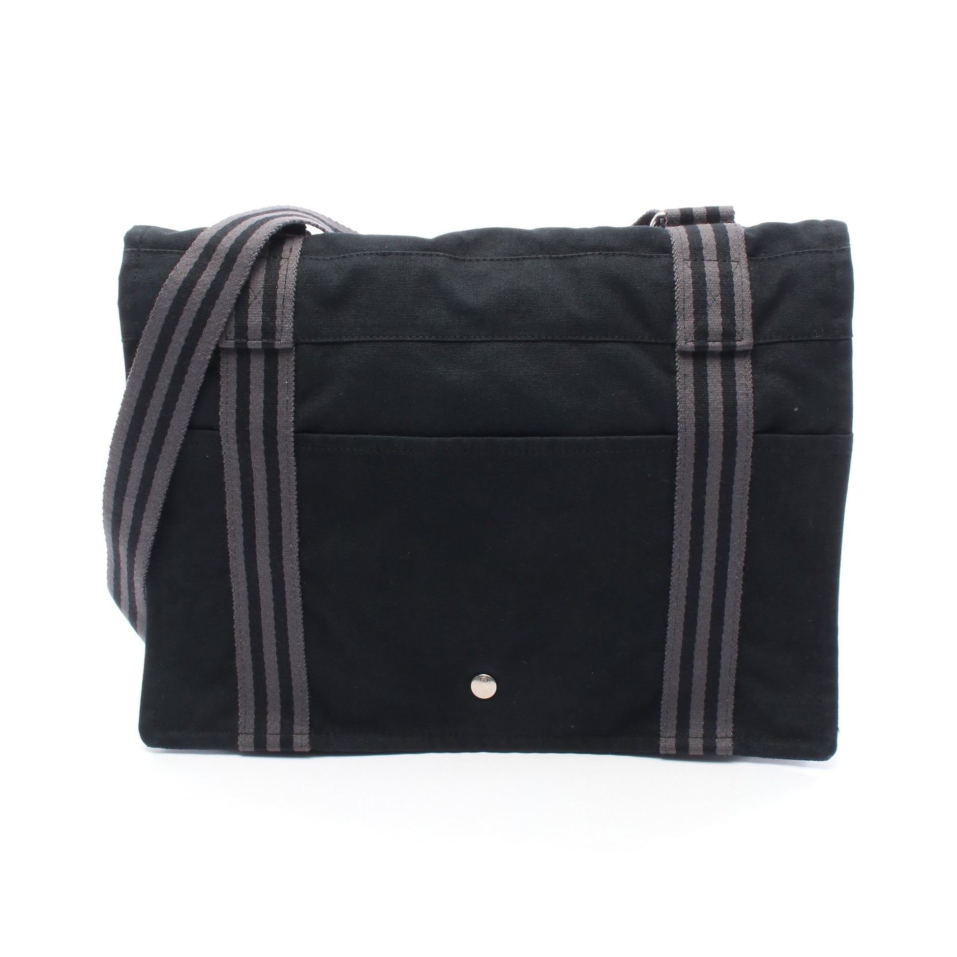 フールトゥ バサスMM ショルダーバッグ キャンバス ダークグレー シルバー金具 エルメス バッグ HERMES