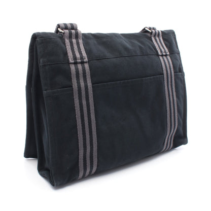 フールトゥ バサスMM ショルダーバッグ キャンバス ダークグレー シルバー金具 エルメス バッグ HERMES