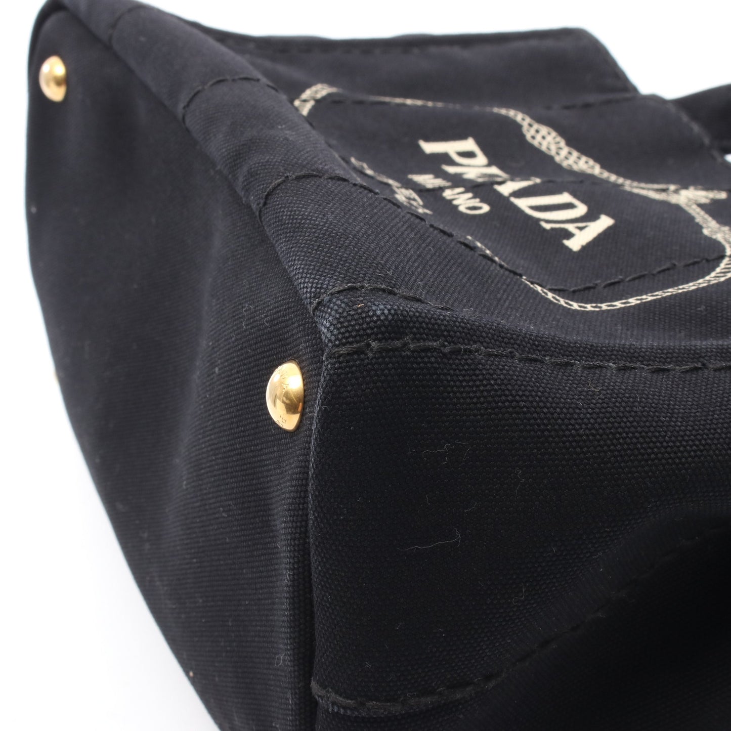 CANAPA カナパ ハンドバッグ トートバッグ キャンバス ブラック 2WAY プラダ バッグ PRADA