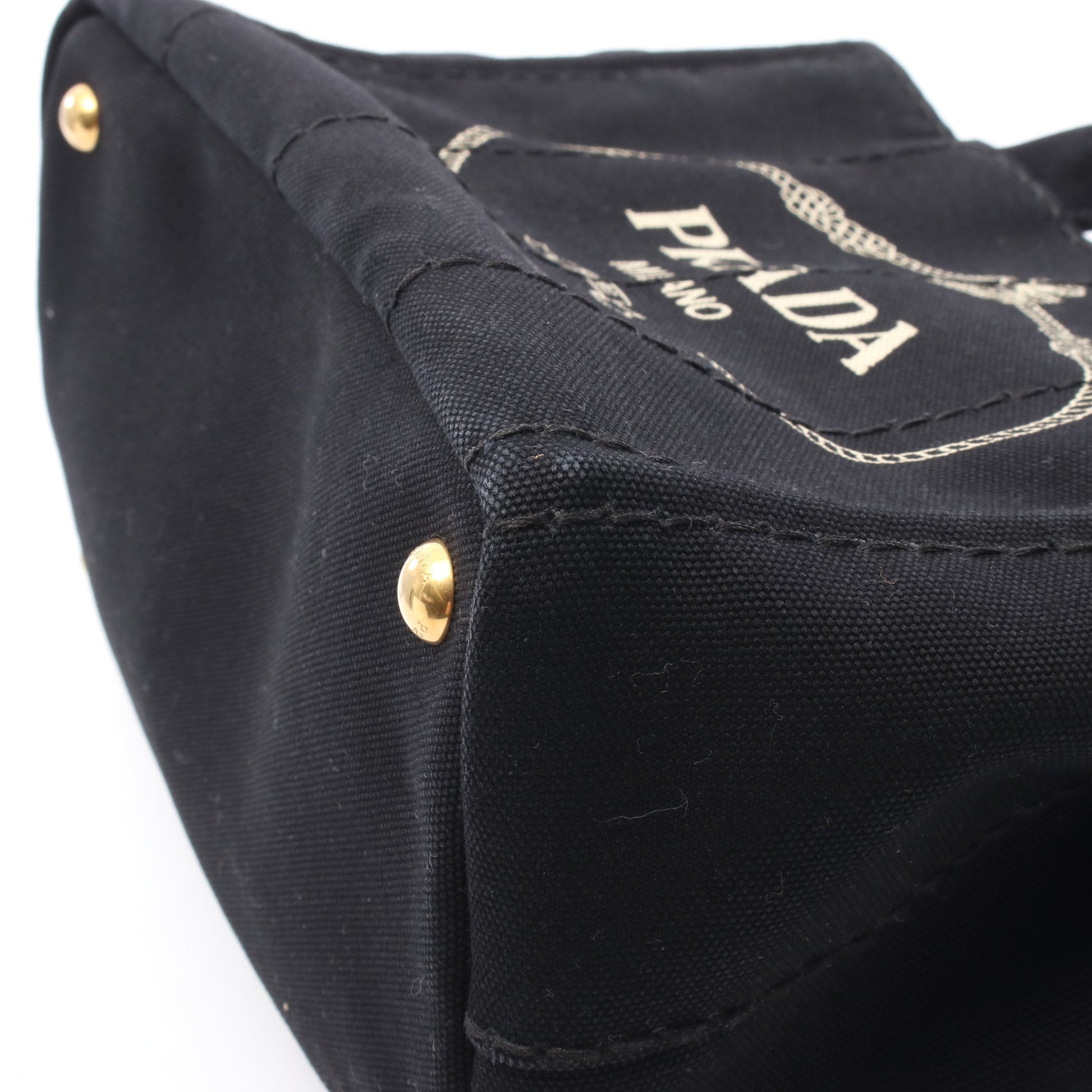 CANAPA カナパ ハンドバッグ トートバッグ キャンバス ブラック 2WAY プラダ バッグ PRADA