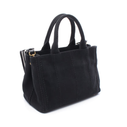 CANAPA カナパ ハンドバッグ トートバッグ キャンバス ブラック 2WAY プラダ バッグ PRADA