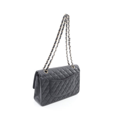マトラッセ Wフラップ Wチェーンショルダーバッグ キャビアスキン ブラック ゴールド金具 シャネル バッグ CHANEL