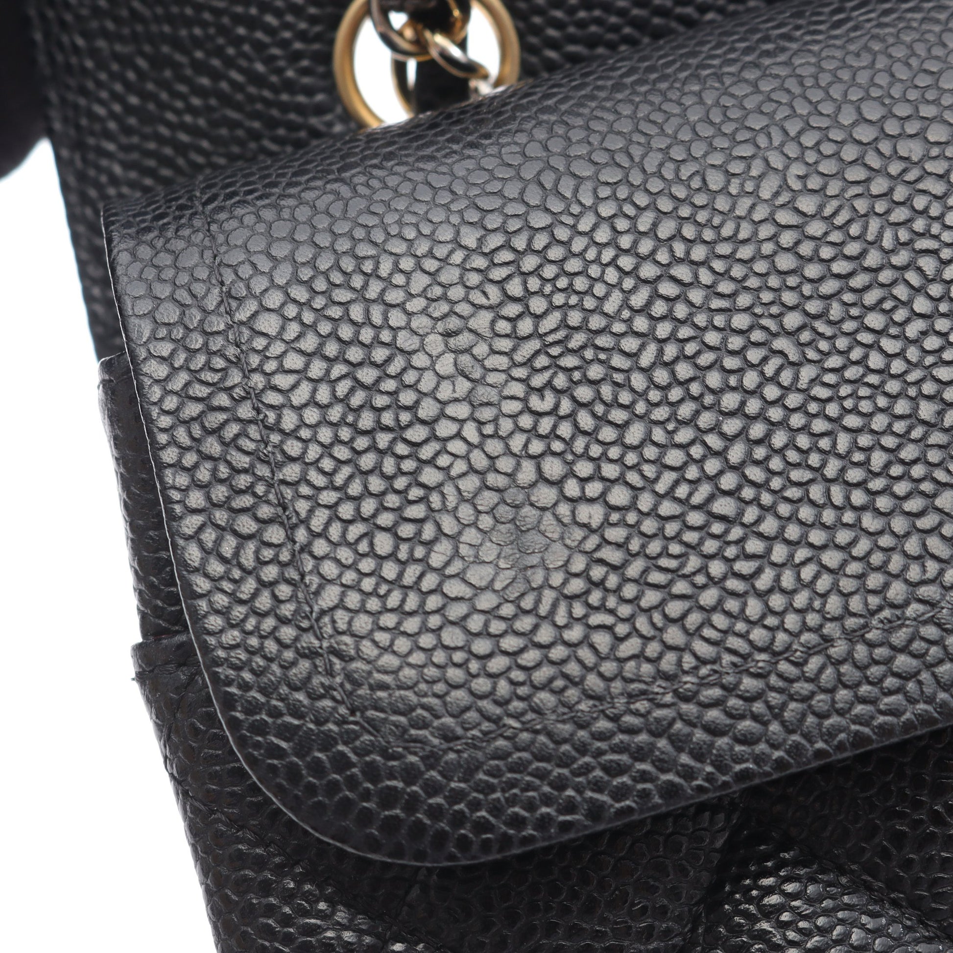 マトラッセ Wフラップ Wチェーンショルダーバッグ キャビアスキン ブラック ゴールド金具 シャネル バッグ CHANEL
