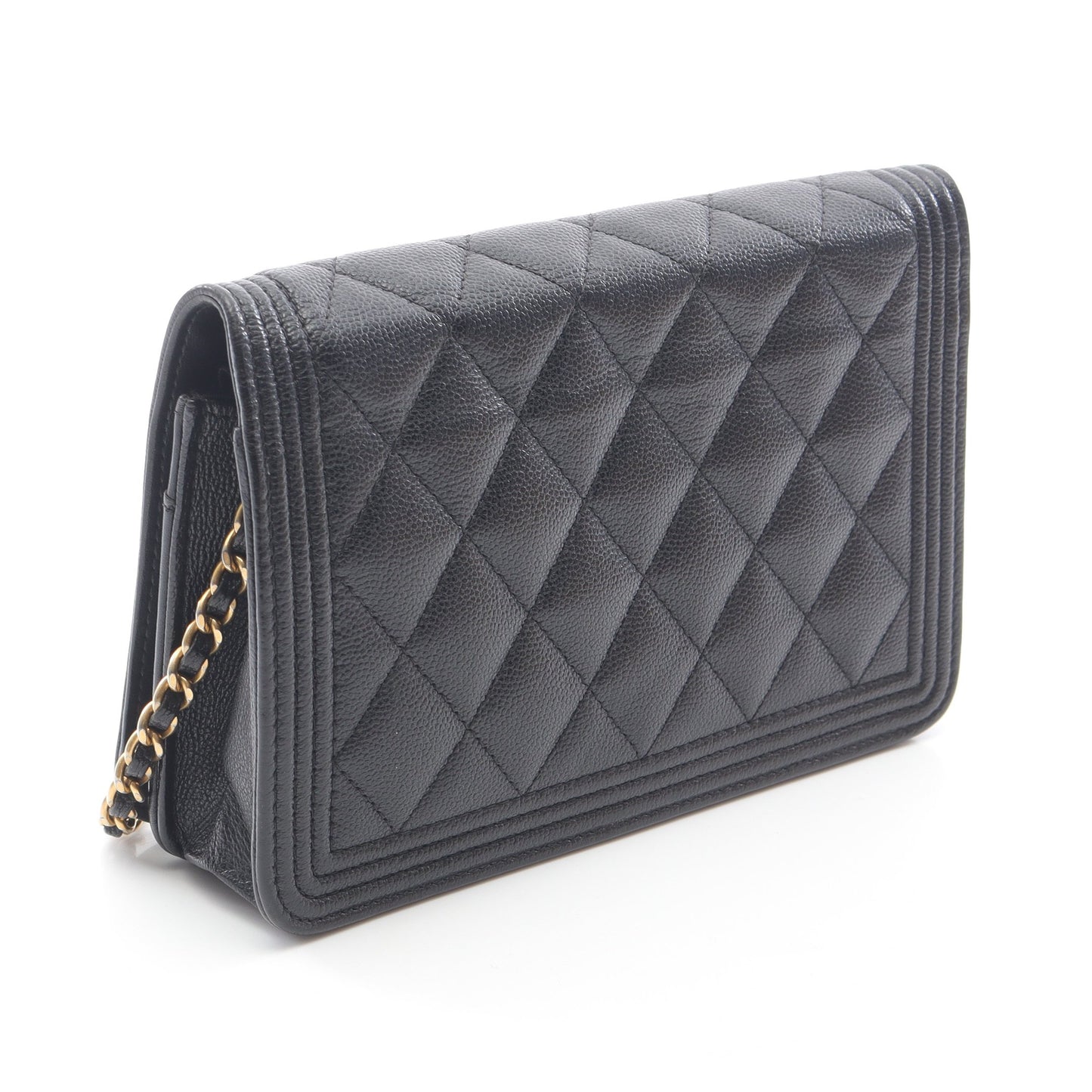 ボーイシャネル マトラッセ チェーンウォレット キャビアスキン ブラック ゴールド金具 シャネル バッグ CHANEL
