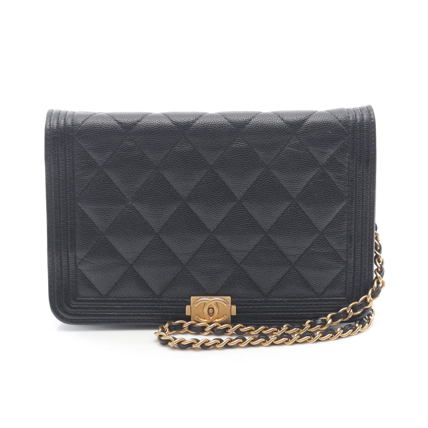 ボーイシャネル マトラッセ チェーンウォレット キャビアスキン ブラック ゴールド金具 シャネル バッグ CHANEL