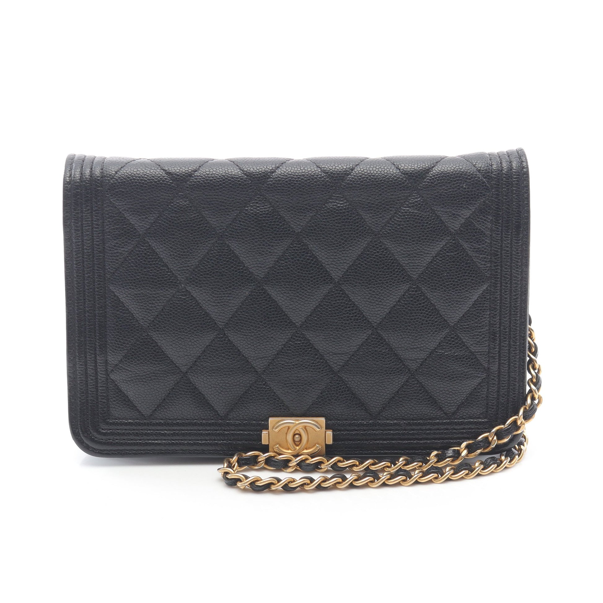 ボーイシャネル マトラッセ チェーンウォレット キャビアスキン ブラック ゴールド金具 シャネル バッグ CHANEL