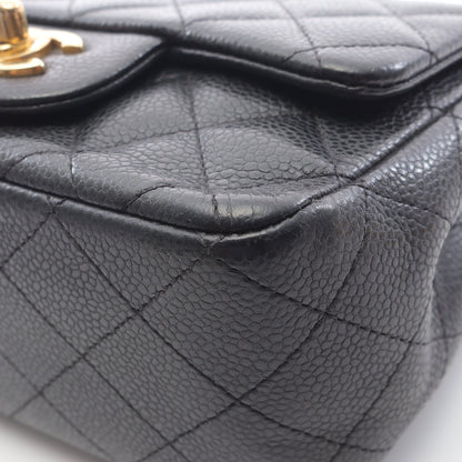 ミニマトラッセ チェーンショルダーバッグ キャビアスキン ブラック ゴールド金具 シャネル バッグ CHANEL