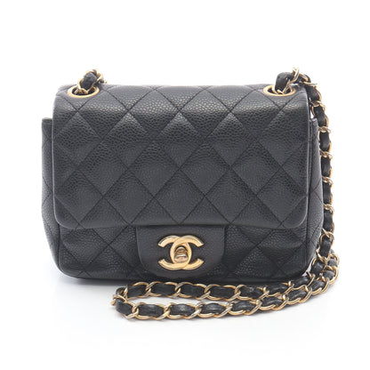 ミニマトラッセ チェーンショルダーバッグ キャビアスキン ブラック ゴールド金具 シャネル バッグ CHANEL
