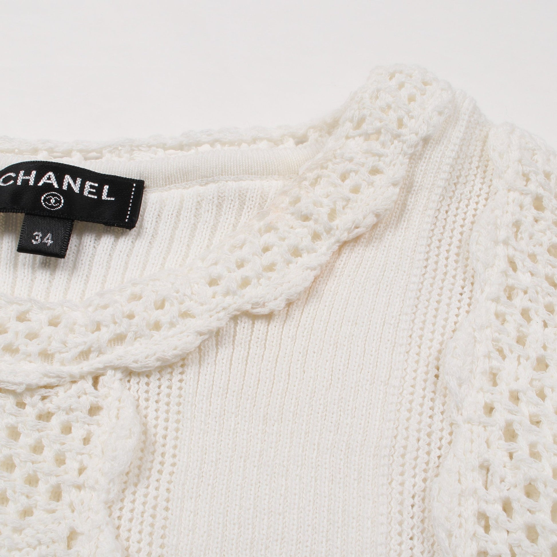 ココマーク ニット コットン オフホワイト レース シャネル トップス CHANEL