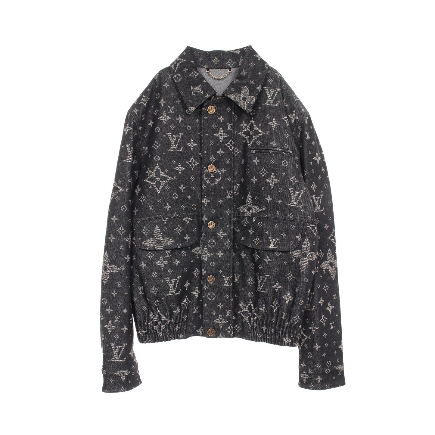 モノグラム デニムジャケット コットン ブラック ルイヴィトン アウター LOUIS VUITTON