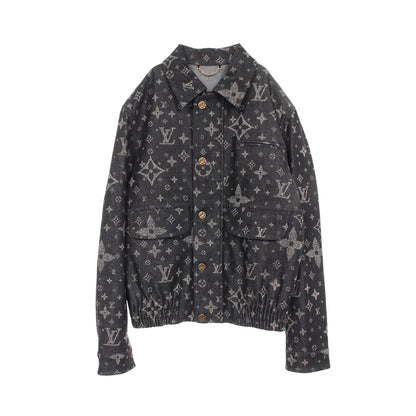 モノグラム デニムジャケット コットン ブラック ルイヴィトン アウター LOUIS VUITTON