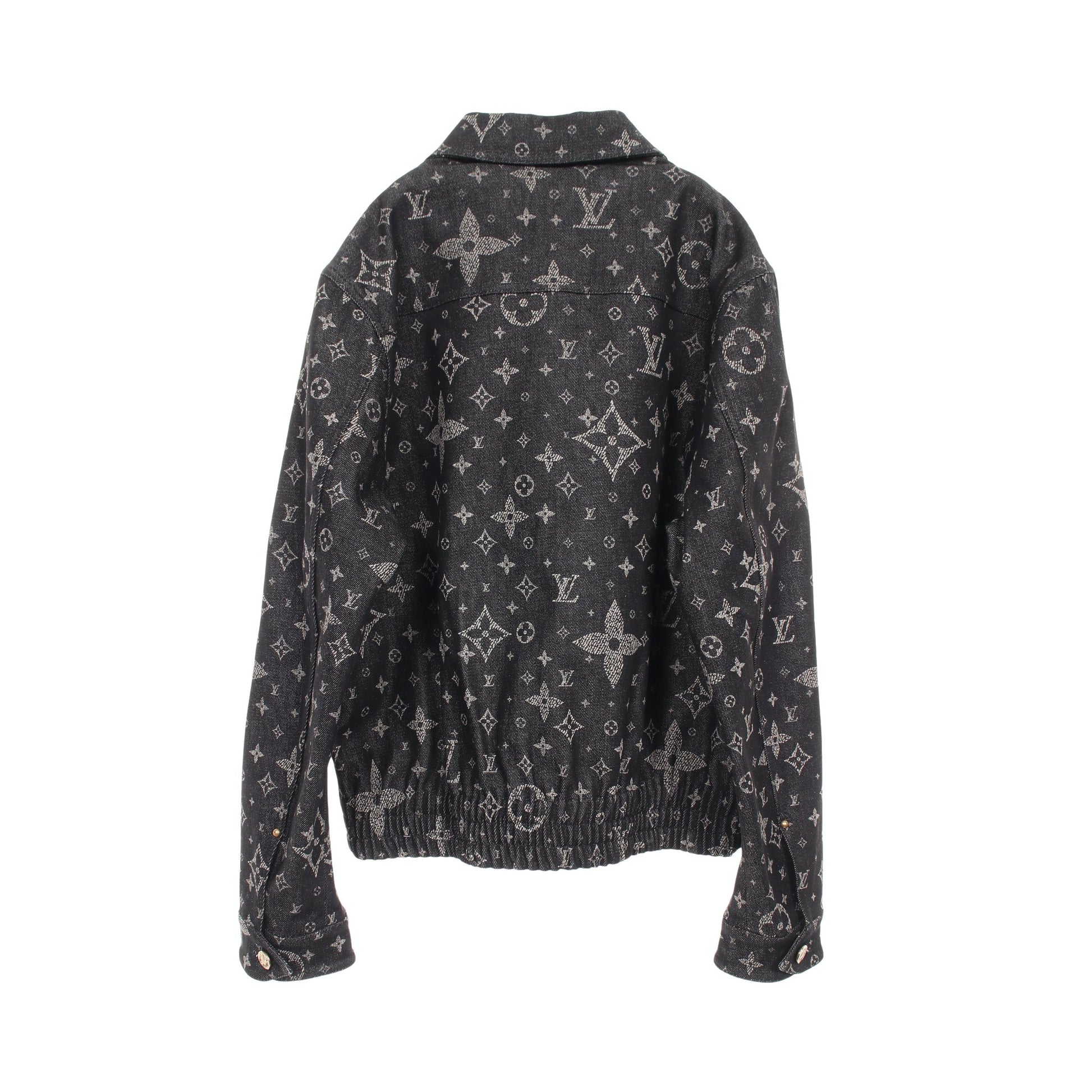 モノグラム デニムジャケット コットン ブラック ルイヴィトン アウター LOUIS VUITTON