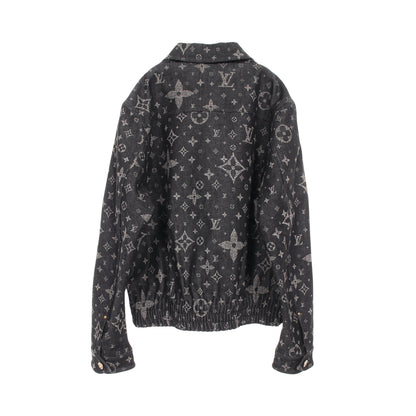 モノグラム デニムジャケット コットン ブラック ルイヴィトン アウター LOUIS VUITTON