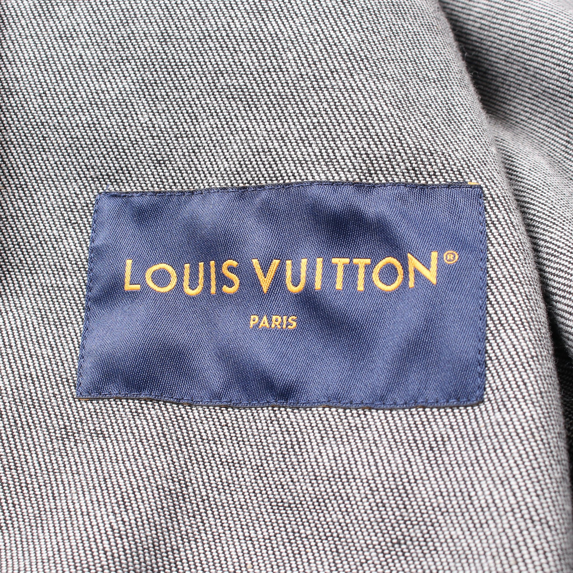 モノグラム デニムジャケット コットン ブラック ルイヴィトン アウター LOUIS VUITTON