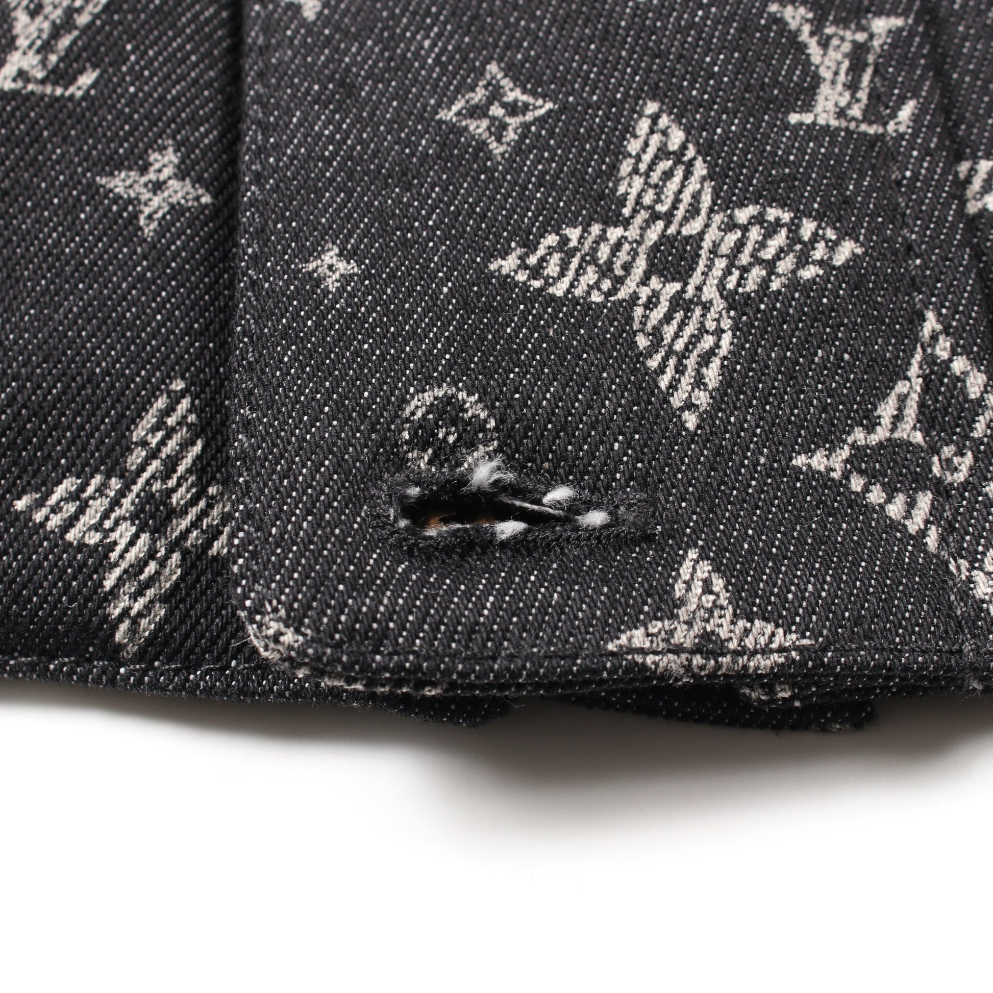 モノグラム デニムジャケット コットン ブラック ルイヴィトン アウター LOUIS VUITTON