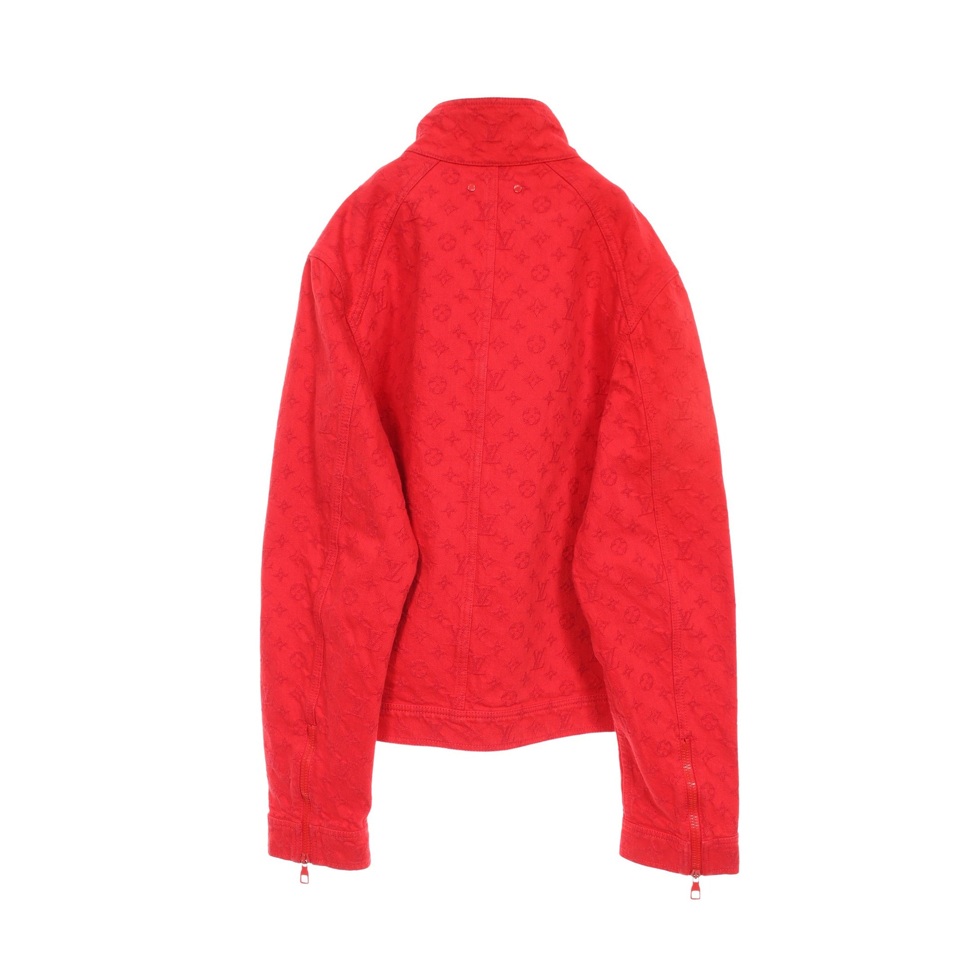 モノグラム ソフトデニムジャケット ジップアップ ジャケット コットン レッド ルイヴィトン アウター LOUIS VUITTON