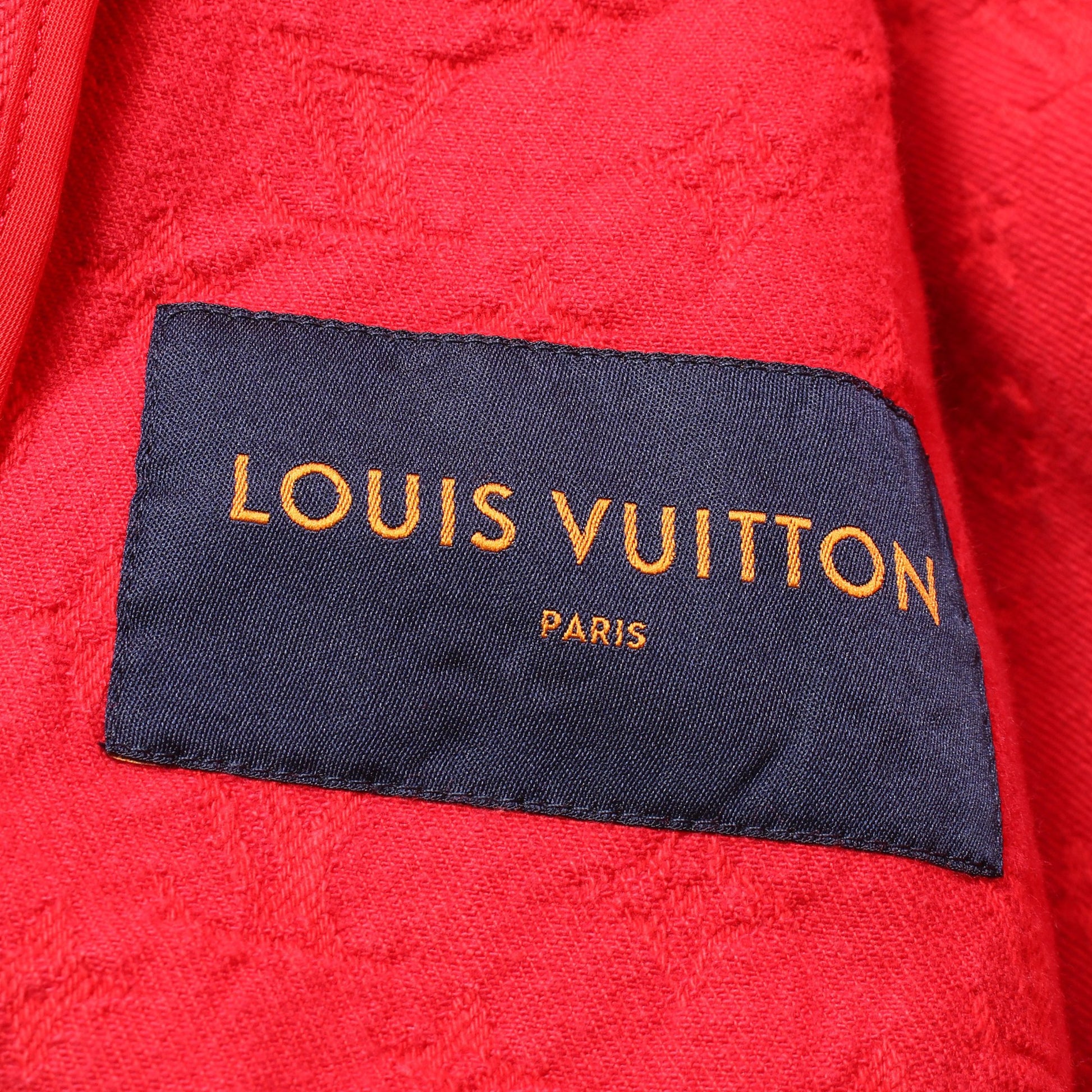 モノグラム ソフトデニムジャケット ジップアップ ジャケット コットン レッド ルイヴィトン アウター LOUIS VUITTON