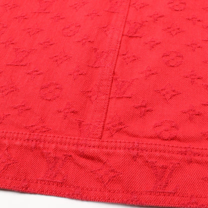 モノグラム ソフトデニムジャケット ジップアップ ジャケット コットン レッド ルイヴィトン アウター LOUIS VUITTON