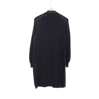 ノーカラージャケット スエード ネイビー ニット 切替 ヘルノ アウター HERNO