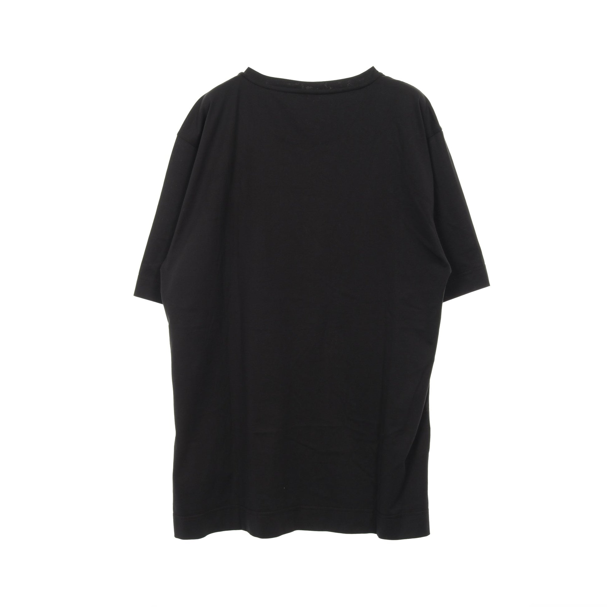 Tシャツ クルーネック 半袖 ロゴ刺繍 ワッペン コットン ブラック 