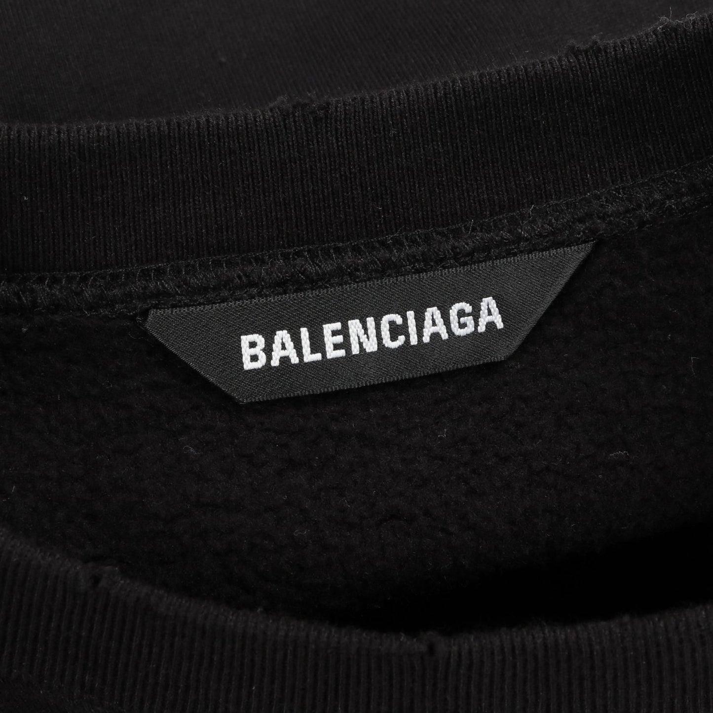 ATHLETES スウェットシャツ クルーネック コットン ブラック ダメージ加工 バレンシアガ トップス BALENCIAGA
