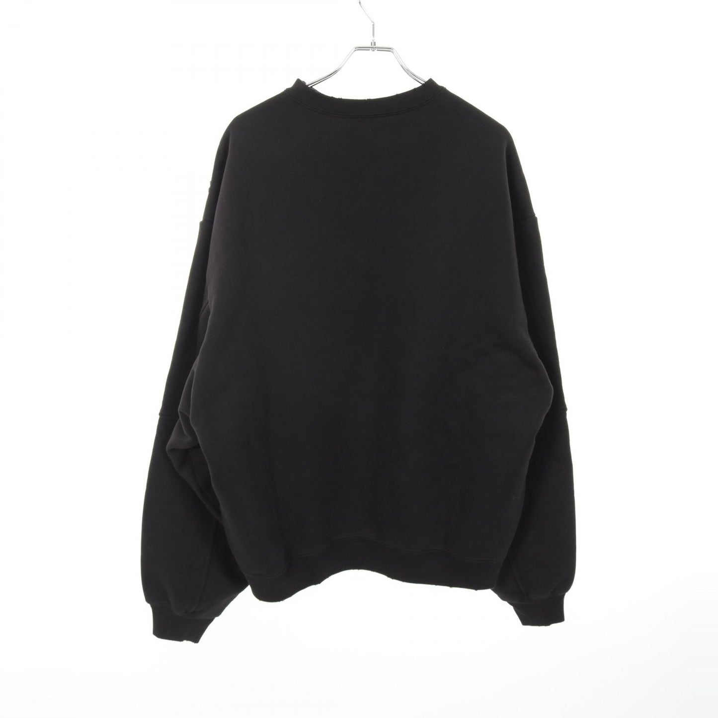 ATHLETES スウェットシャツ クルーネック コットン ブラック ダメージ加工 バレンシアガ トップス BALENCIAGA