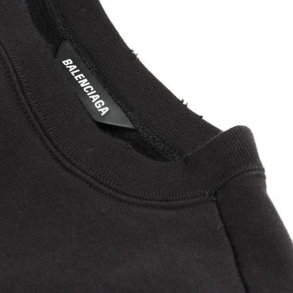 ATHLETES スウェットシャツ クルーネック コットン ブラック ダメージ加工 バレンシアガ トップス BALENCIAGA