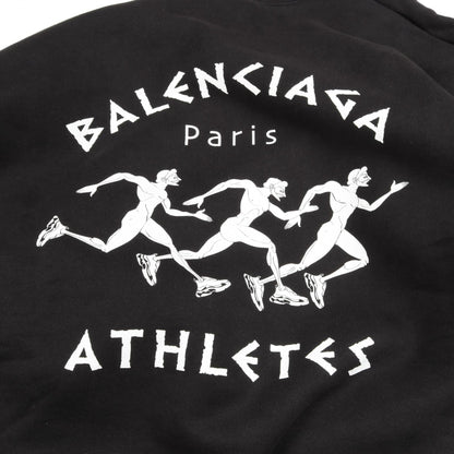 ATHLETES スウェットシャツ クルーネック コットン ブラック ダメージ加工 バレンシアガ トップス BALENCIAGA