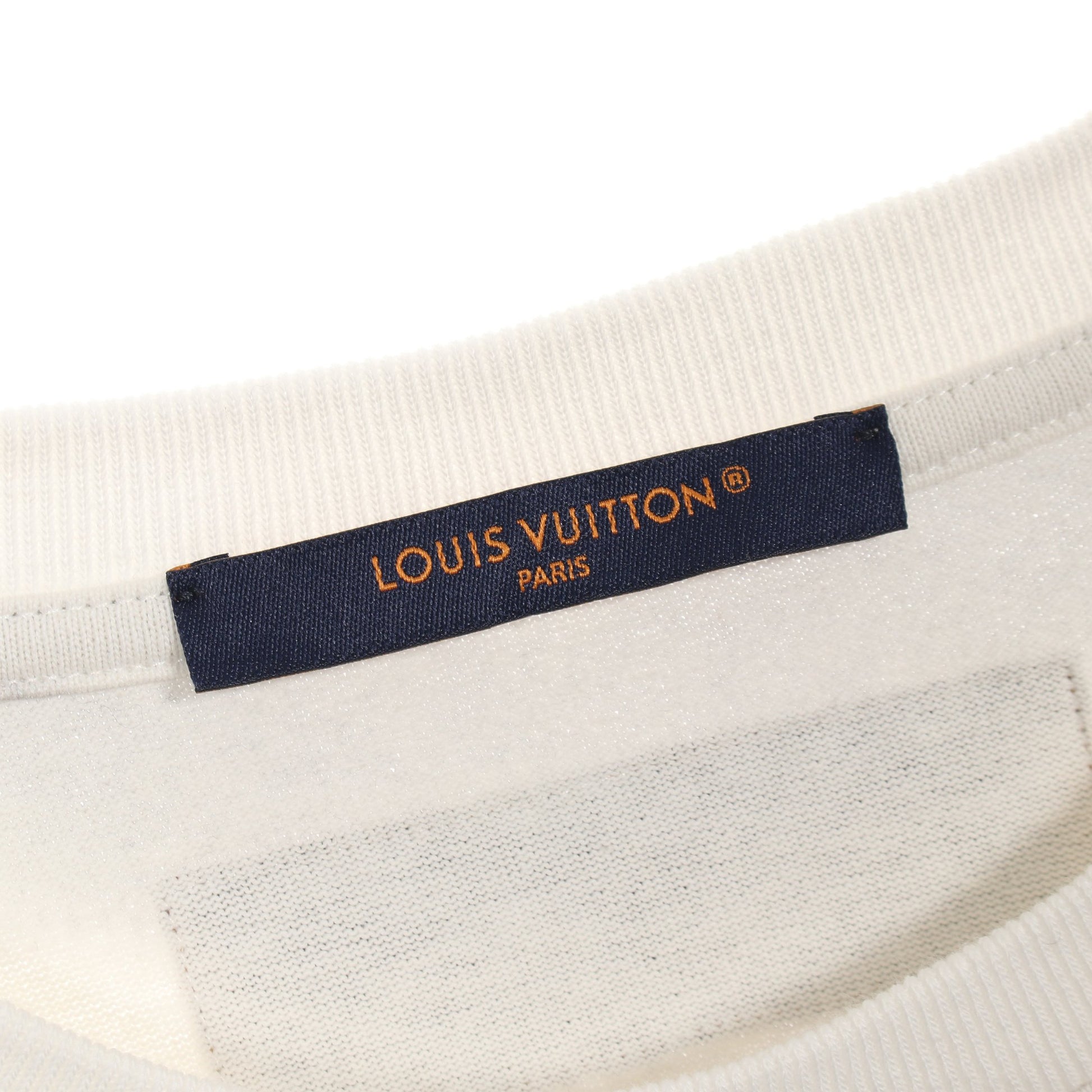 モノグラム シボリ プリンテッド Tシャツ コットン ホワイト グレー ルイヴィトン トップス LOUIS VUITTON
