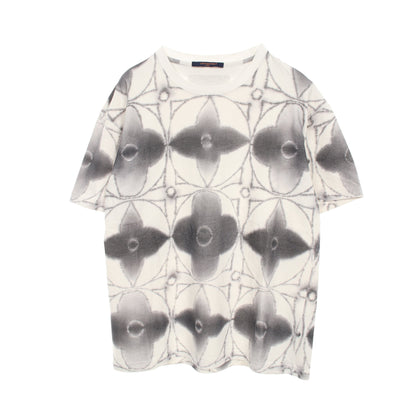 モノグラム シボリ プリンテッド Tシャツ コットン ホワイト グレー ルイヴィトン トップス LOUIS VUITTON