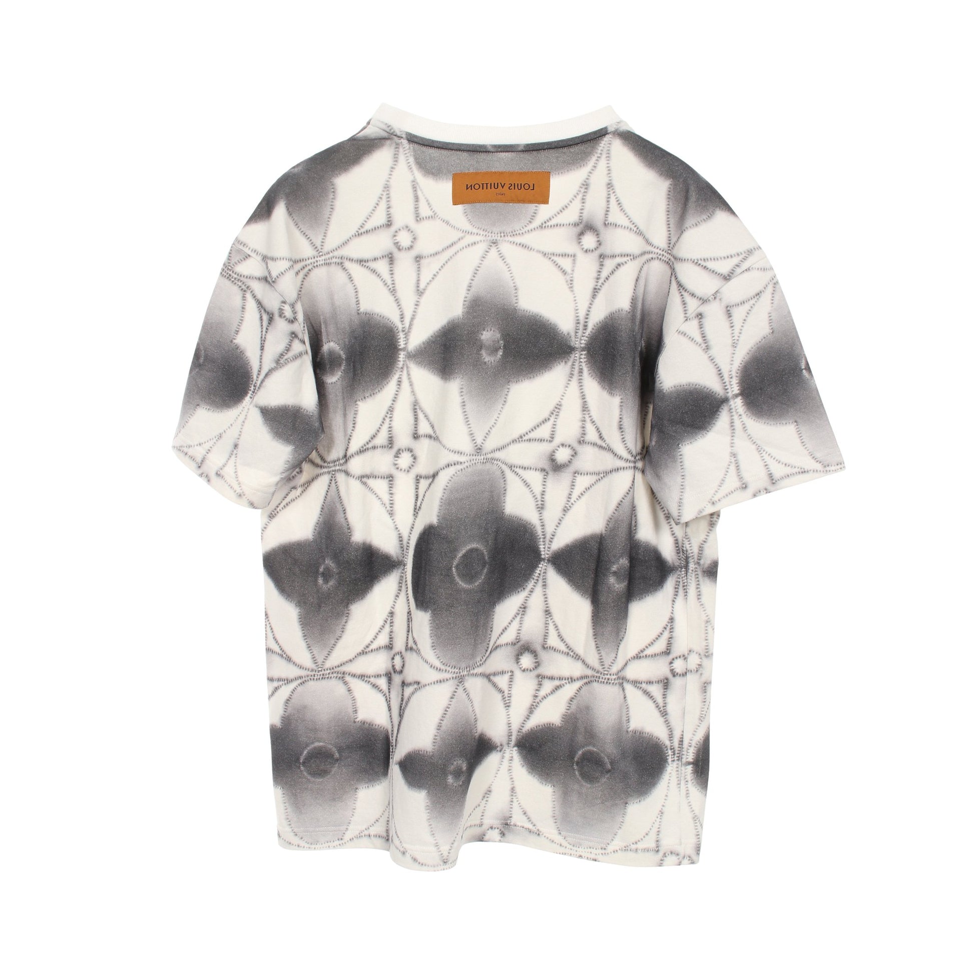モノグラム シボリ プリンテッド Tシャツ コットン ホワイト グレー ルイヴィトン トップス LOUIS VUITTON