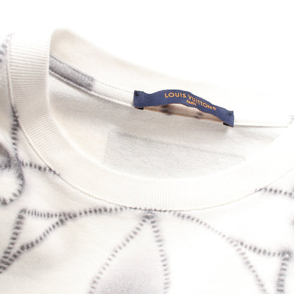 モノグラム シボリ プリンテッド Tシャツ コットン ホワイト グレー ルイヴィトン トップス LOUIS VUITTON