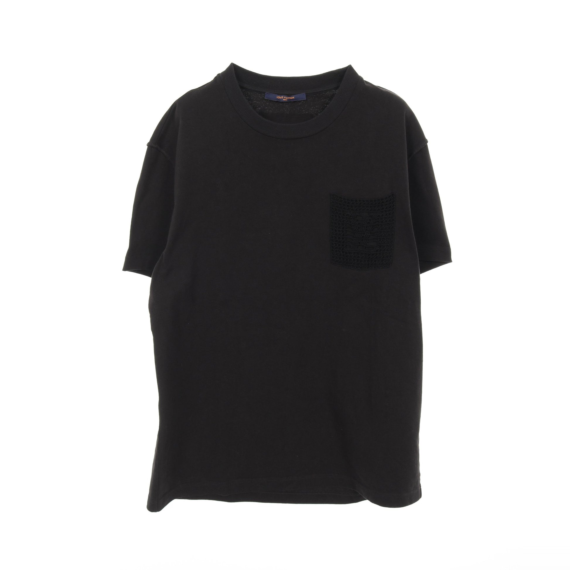 インサイドアウト 編み込みポケット Tシャツ コットン ブラック ルイ 