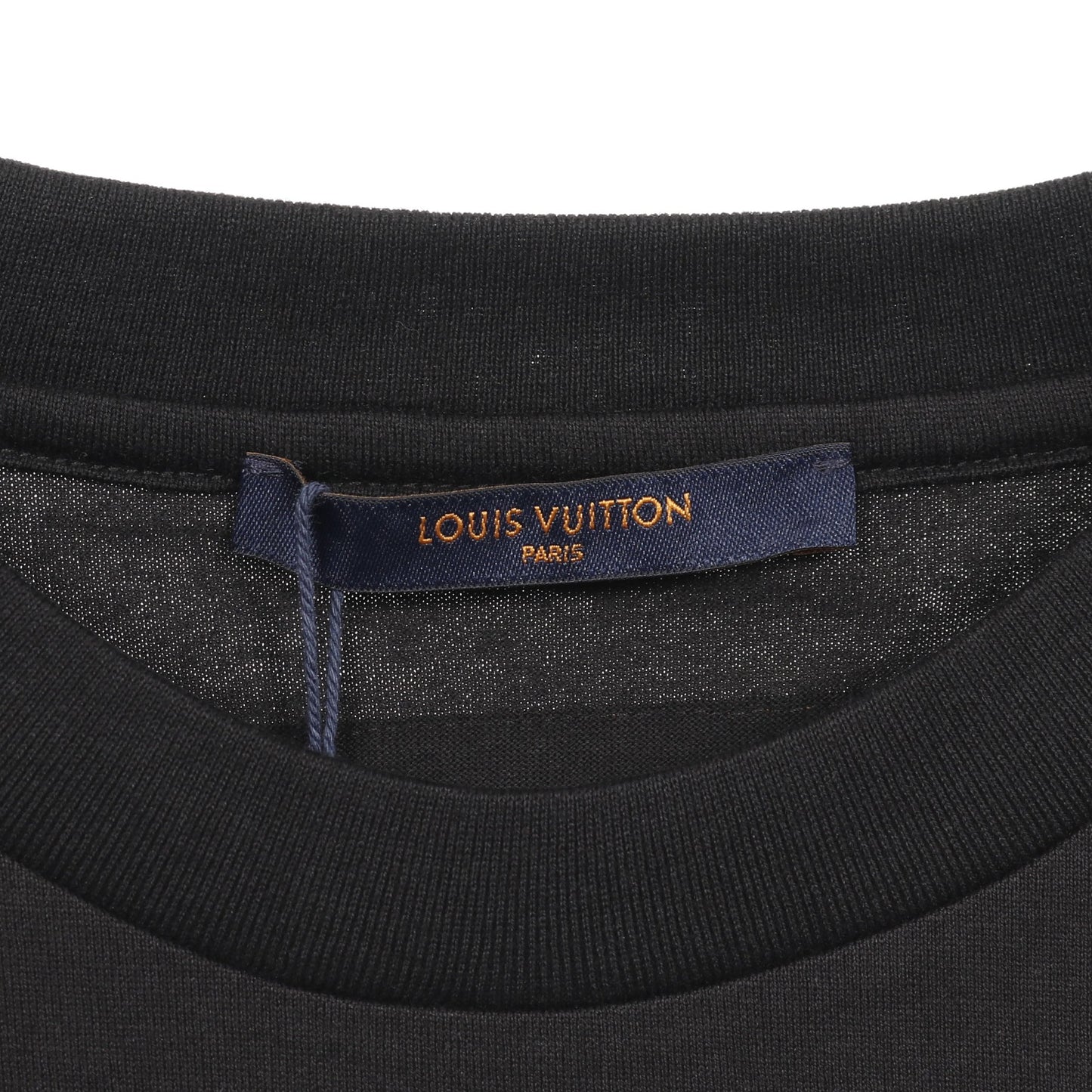 LVコンサート プリント Tシャツ クルーネック コットン ブラック ルイヴィトン トップス LOUIS VUITTON