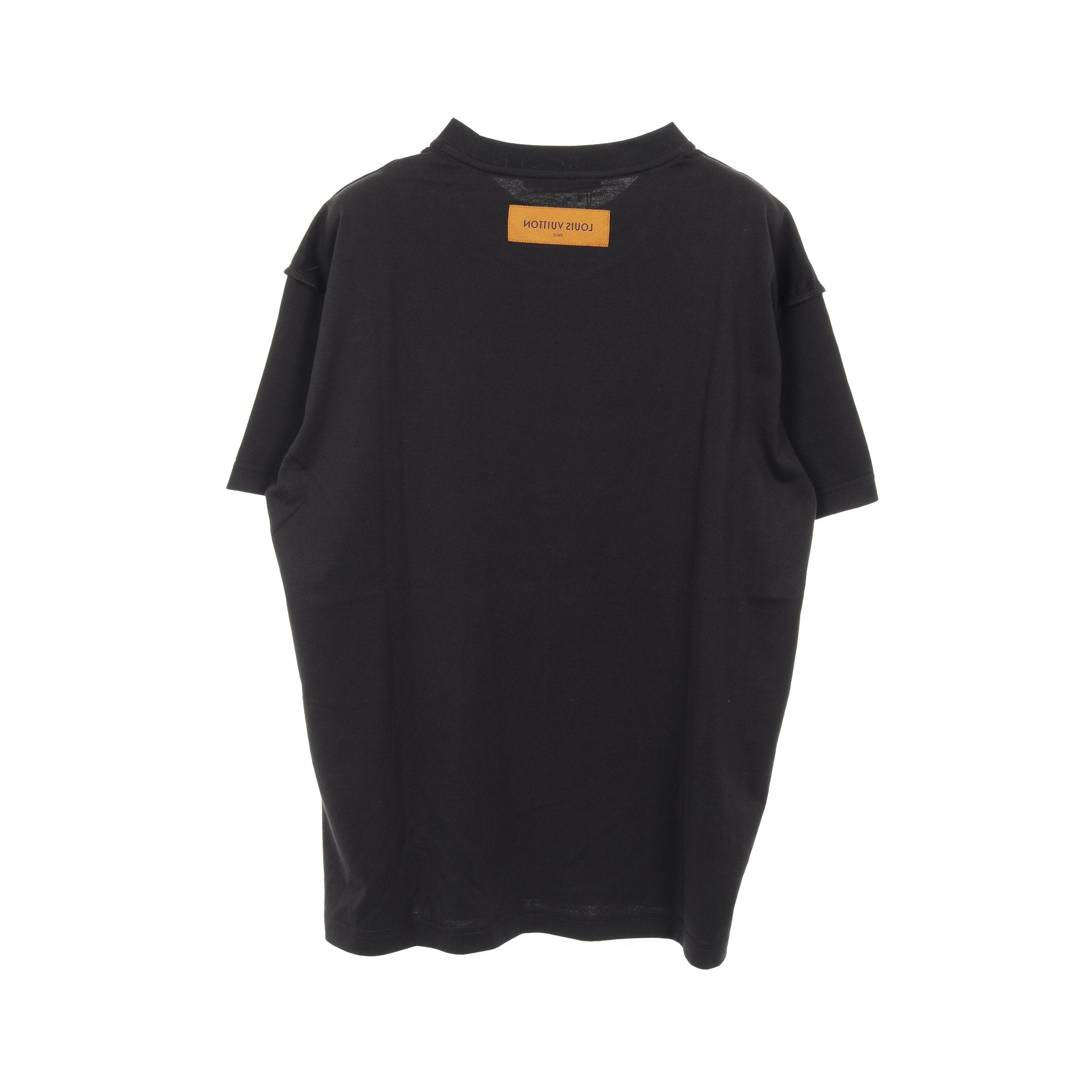 LVコンサート プリント Tシャツ クルーネック コットン ブラック ルイ