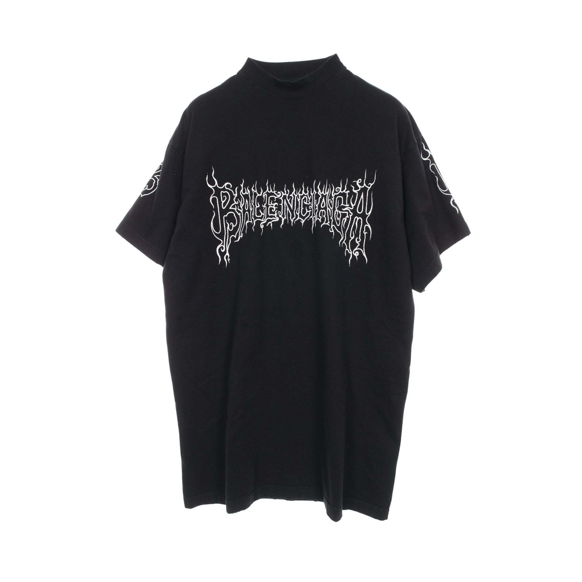 バレンシアガ メタルロゴTシャツ Tシャツ コットン ブラック 