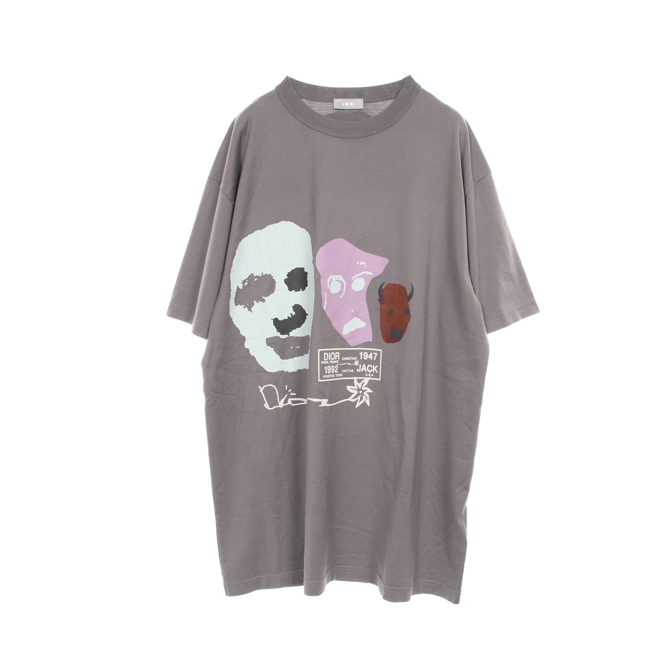 DIOR × TRAVIS SCOTT Tシャツ コットン グレーブラウン マルチカラー