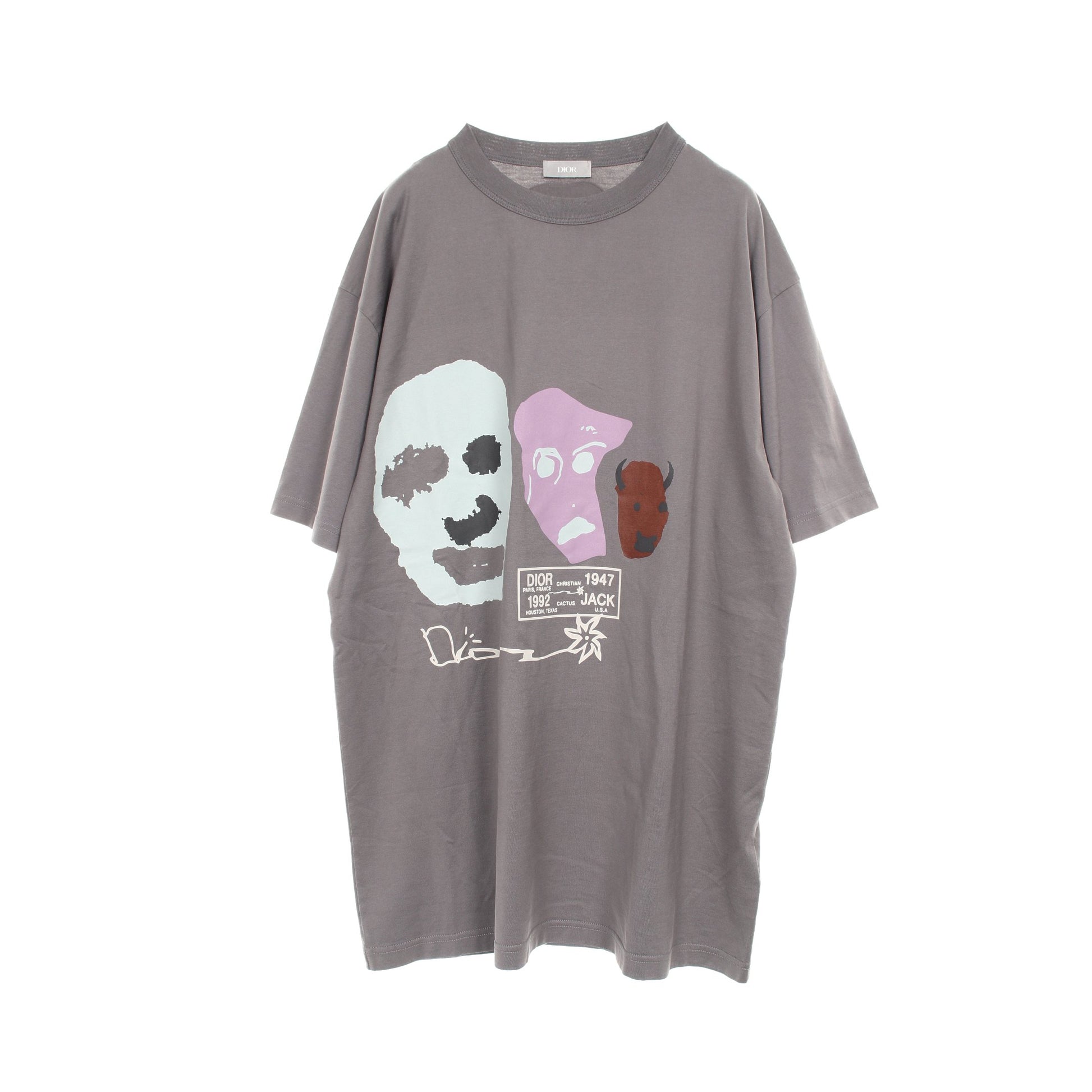 DIOR × TRAVIS SCOTT Tシャツ コットン グレーブラウン マルチカラー ディオール トップス DIOR