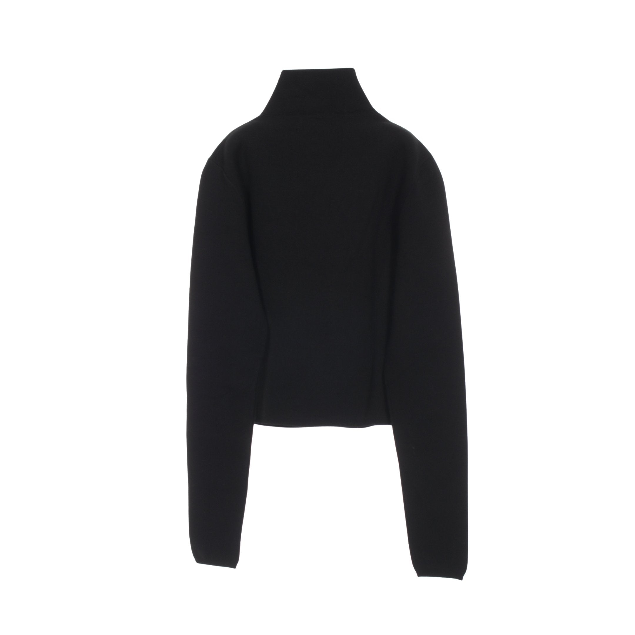 トライアングルロゴ ニット ハイネック コットン レーヨン ブラック