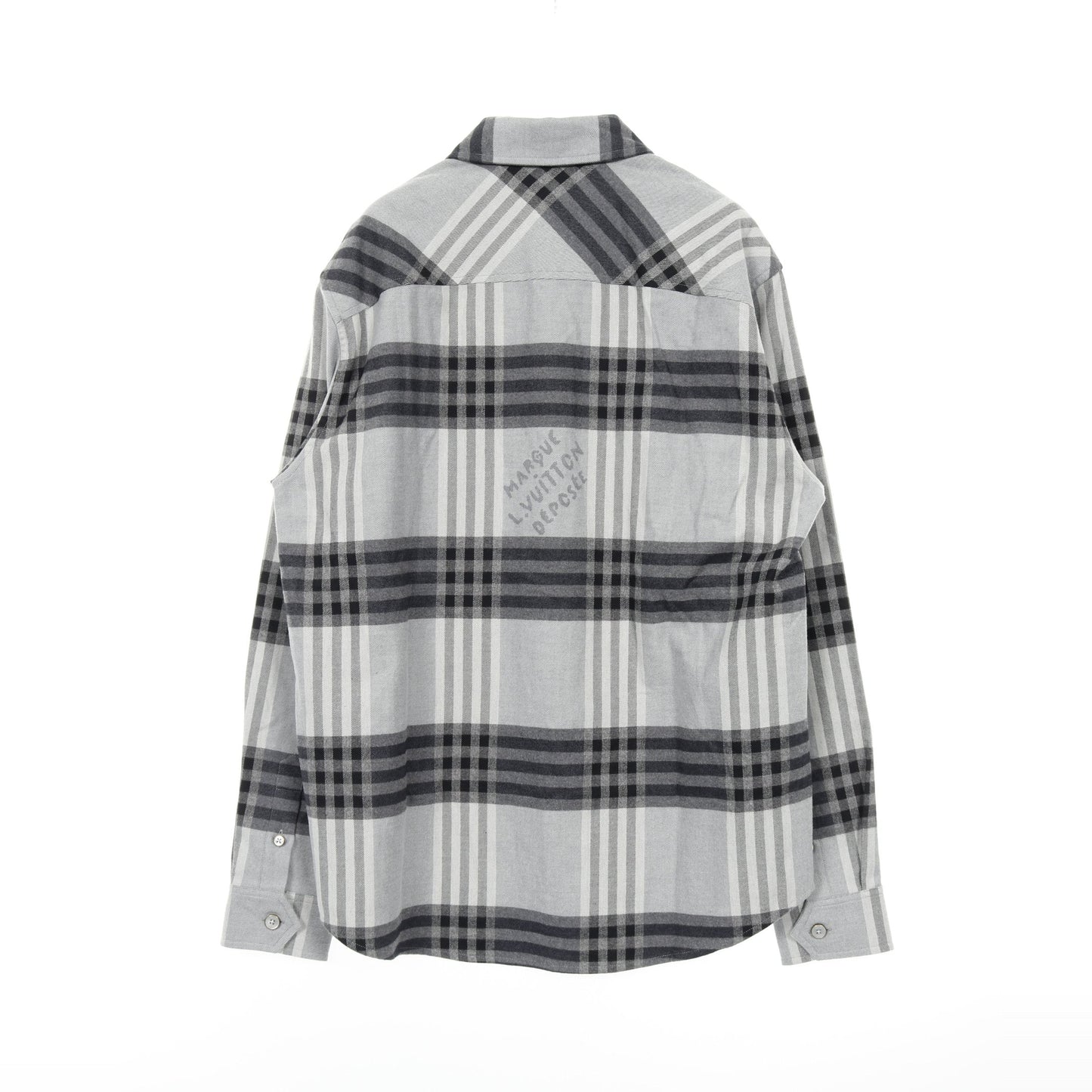 ネルシャツ チェック コットン グレー ルイヴィトン トップス LOUIS VUITTON