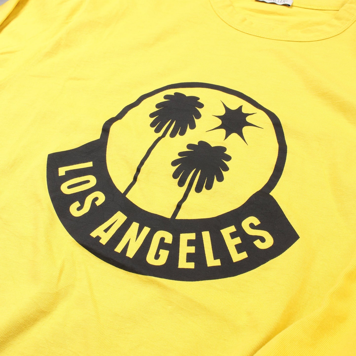 LOS ANGELES Tシャツ クルーネック コットン イエロー モンクレール トップス MONCLER