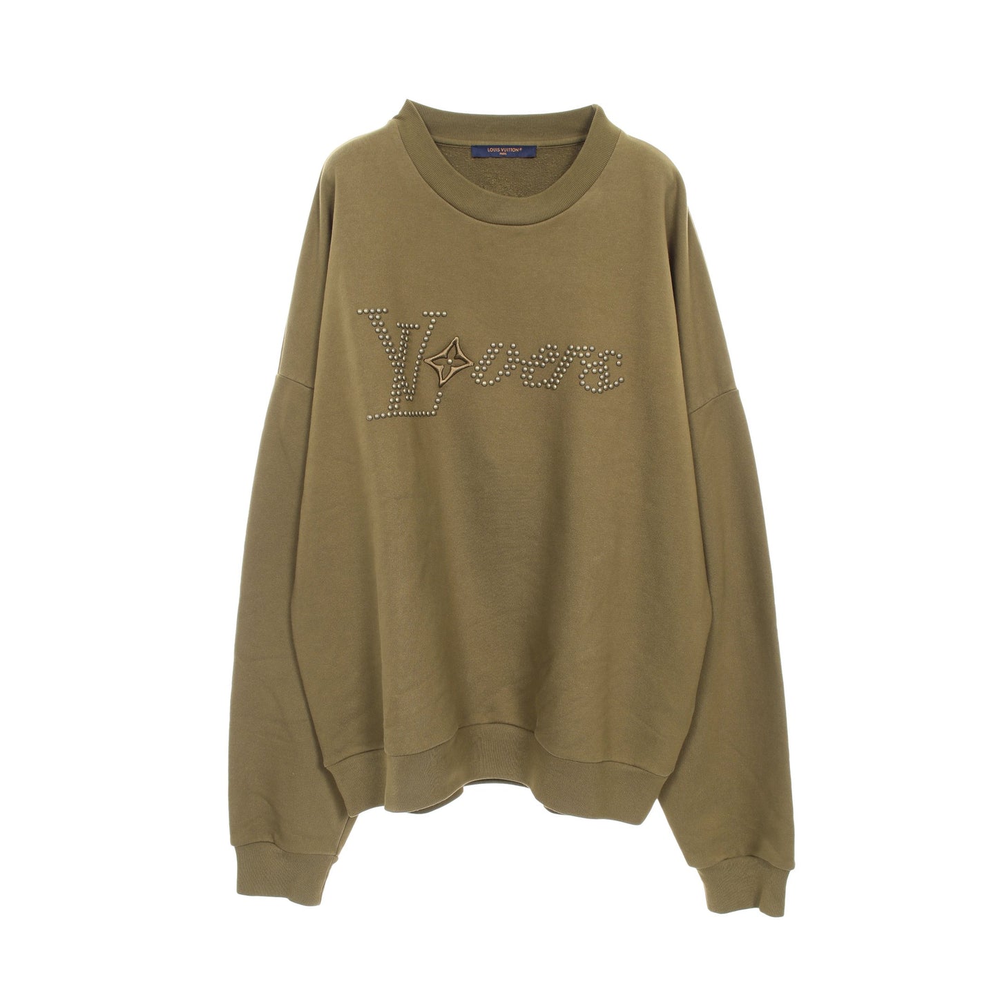 コットンシグネチャー スウェットシャツ クルーネック コットン カーキグリーン ルイヴィトン トップス LOUIS VUITTON