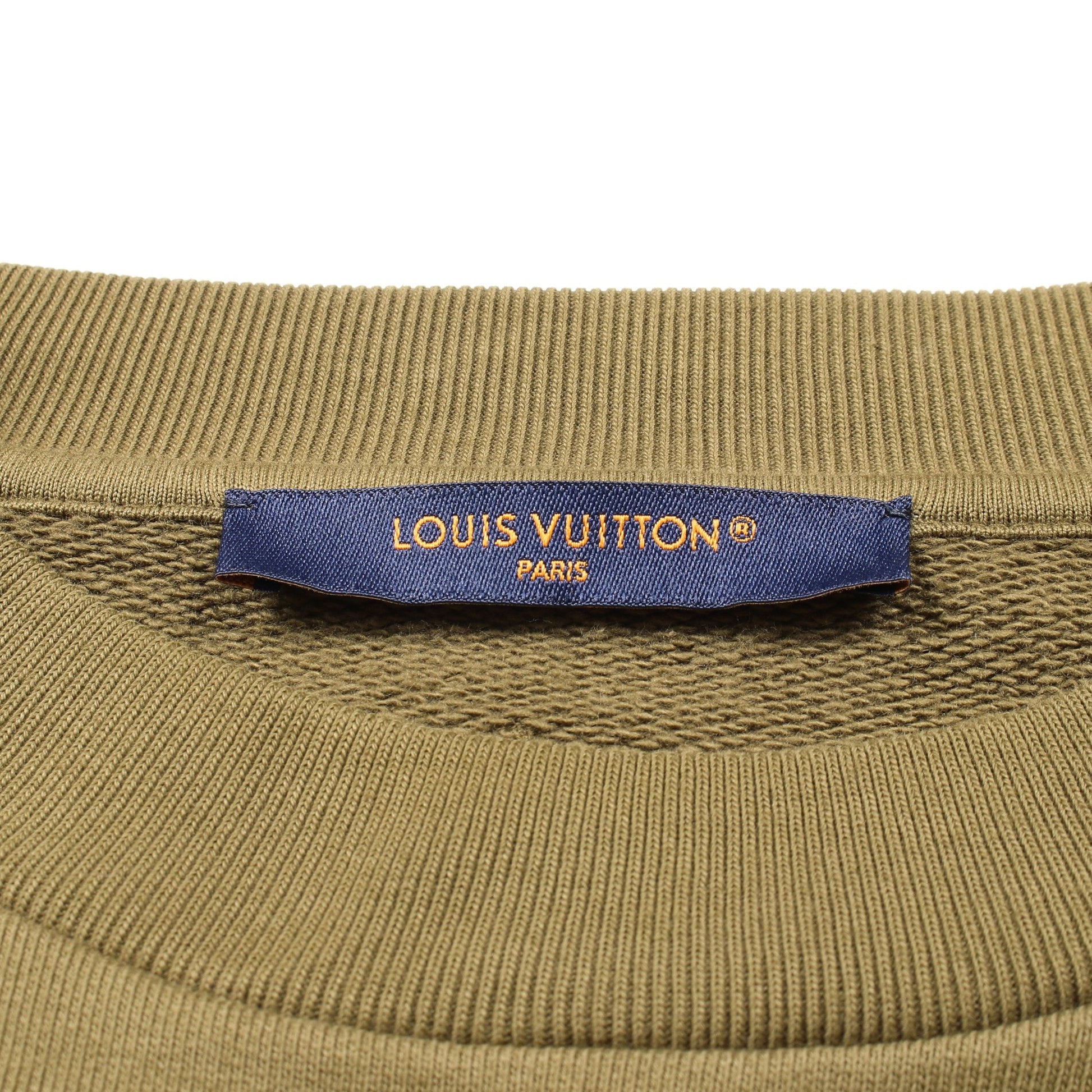 コットンシグネチャー スウェットシャツ クルーネック コットン カーキグリーン ルイヴィトン トップス LOUIS VUITTON